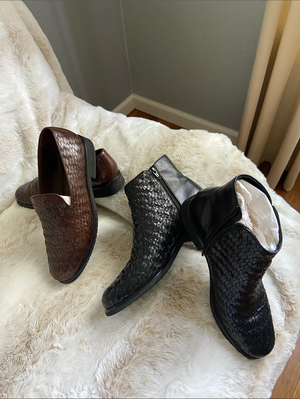 Cole Haan Woven Leather Slip-Ons and Ankle Boots - Brown & Black